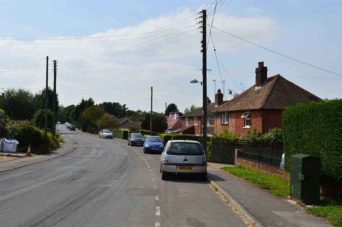 swan lane looking toward the main road in 2017