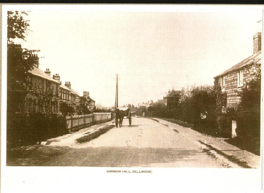 barrow hill looking towards the railway bridge in the 1900's